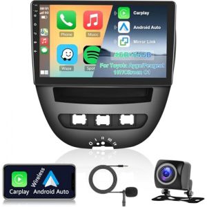 Hodozzy Autoradio 4G+64G pour Peugeot 107/ Toyota Aygo/Citroen C1 2004-2014 Android 8 Core &Eacute;cran IPS 10,1 Pouces GPS avec Apple Carplay Android Auto, Radio 2 Din Bluetooth DSP WiFi FM RDS, Cam&eacute;ra (Hodozzy Direct, neuf)