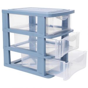 SAFIGLE Organisateur Tiroirs de Rangement en Plastique 3 Niveaux Capacit&eacute; Compartiment&eacute;e L&eacute;ger Facile &agrave; Nettoyer pour Bureau et Maquillage Rangement Papeterie &agrave; Domicile (Grand Di, neuf)