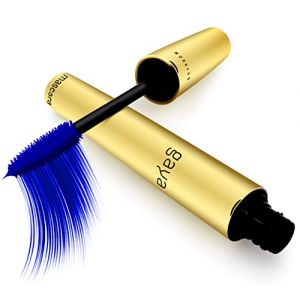Mascara Vegan Professionnel Brosse Silicone - Volume Longueur Rehaussement Long Cil - Mascara Ricil Yeux Sensibles a Huile de Ricin (Blue Bleu) (GAYA COSMETICS LIMITED, neuf)