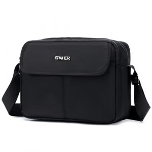 SPAHER Sacoche Homme Bandouliere Sac Port&eacute; Epaule Sac a Main Imperm&eacute;able Sac Besace Pochette Homme Bandouli&egrave;re Sacs D'&eacute;paule Cartable Homme pour Ipad 11 Pouces avec Bandouli&egrave;re R&eacute;glable Noir (SPAHER GROUP-FR, neuf)