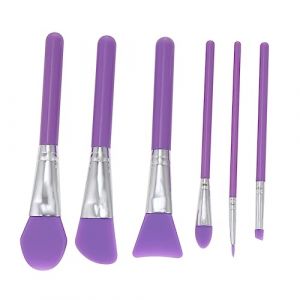 Mobestech 6 pièces Set de Pinceaux Cosmétiques Silicone pour Maquillage Liquide Applicateurs Multifonctions pour Femmes et Filles sans Absorption pour Masque Facial Fard à Paupières et Fond (Cash Liu, neuf)