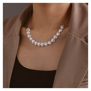 Cimenexe Collier Coeur En Perles De Boh&egrave;me Collier Choker Or Collier Coeur En Perles Cha&icirc;ne R&eacute;tro Collier Coeur En Perles Collier Coeur En Perles Vintage Collier Coeur D'amour Cha&icirc;ne Bijoux Pour (Cimenexe, neuf)