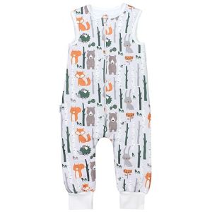 TupTam Gigoteuse Bébé Hiver avec Pieds, certifiée OEKO-TEX, 2,5 TOG, Unisexe, SHU04 Birch Forest Hérisson Renard Lapin Ours Tronc de bouleau, 104-110 (LotteStyle, neuf)