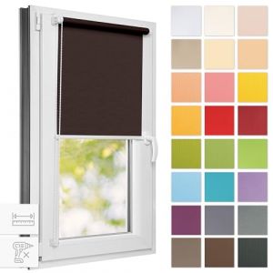 Estika Store Enrouleur sans percage - Palissander - 100 x 120 cm - Bloque 50-60% de la Lumière, Stores intérieurs pour Porte ou Fenetre (Estika, neuf)