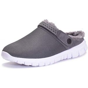 Chaussons Femme Homme Hiver Chaudes Peluche &eacute;tanche Pantoufle de Maison Sabots d'Int&eacute;rieur Ext&eacute;rieur Antid&eacute;rapant Confort Chaussures,Gris Style A,40 EU (anxier, neuf)