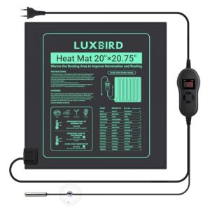 Luxbird Tapis Chauffant avec Thermostat, Tapis Chauffant pour Serre int&eacute;rieure pour Serre de Germination des semis, 60 Watts, &eacute;tanche IP67, 50 x 52 cm (Groplus-EU, neuf)