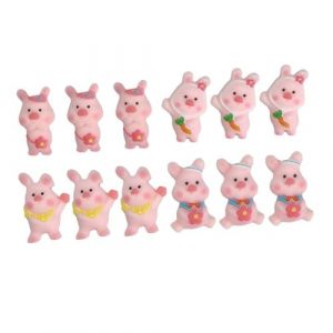 Beavorty 40 pièces Ornements Résine Cochon Mignon pour Décoration de Barrettes et Porte Clés DIY Accessoires Durables pour Bijoux et Cadeaux Familiaux (T Innovation·HX, neuf)