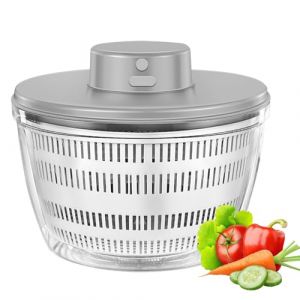 Essoreuse &agrave; Salade Automatique, 4000ML Grande Capacit&eacute; Essoreuse Salade D&eacute;shydrateur &eacute;lectrique, saladier pour Servir, Rechargeable par USB mixeur Salade (siweize, neuf)