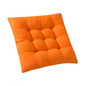 FANSU Coussin de Chaise Lot de 1 2 4 6, Galette de Chaise 45x45cm avec Attache, Coussins de Chaises Epais, Coussin pour Chaise de Salle à Manger et Jardin (2 Pièces,Orange) (JINBO, neuf)