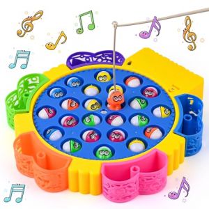 Weinsamkeit Jeux de P&ecirc;che &Eacute;lectriques, Jouet Enfant 2 3 4 Ans Jeux Peche a La Ligne avec 24 Poissons, 4 Cannes &agrave; P&ecirc;che Jeux Montessori Musical Jeu Educatif Jouet Cadeau pour Garcon Fille 3 4 5 6 Ans (Czoele Trading, neuf)