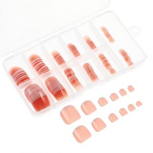 MAGICLULU Faux Ongles d'Orteils Fran&ccedil;ais 120 Pi&egrave;ces, Carr&eacute;s et Courts, Kit Complet Outils, Aspect R&eacute;aliste, Con&ccedil;u pour Femmes Recherchant une Pose Facile et Rapide (PanYuan Electronic, neuf)