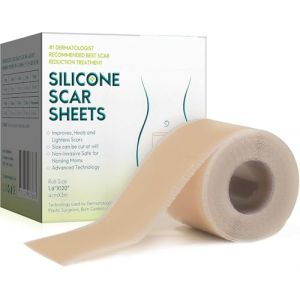 Feuilles de cicatrice en silicone(1,6"x120-3M"), Pansement Silicone Cicatrice, bandes de ruban adhésif en silicone qualité médicale pour incisions chirurgicales, Feuilles de silicone pour cicatrices (JHKKMYYXGS-UK, neuf)