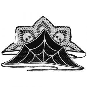 VALICLUD 2pi&egrave;ces &Eacute;charpe T&ecirc;te De Mort Et Bandeau Toile Araign&eacute;e Bandana Gothique Accessoire De Cheveux Pour Femme Tricot&eacute; Main Pour Halloween (MOUBACK, neuf)