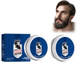 Baume Adoucissant Pour Barbe - 2 Pi&egrave;ces | Huile D'argan & Jojoba Pour Barbe Douce Et Hydrat&eacute;e | Pour Stylage Et Nutrition | Brillance, Contr&ocirc;le Des Frisottis Et &eacute;paississement De La Barbe (CSWL-EU, neuf)