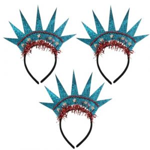 IWOWHERO Lot de 3 Serrage-T&ecirc;tes &agrave; Cheveux Statue Libert&eacute; Accessoires de Coiffure L&eacute;gers pour F&ecirc;te Nationale Coiffe de Spectacle D&eacute;corative Serrage-T&ecirc;te pour Soir&eacute;e et Photo Design (Ssaaya, neuf)