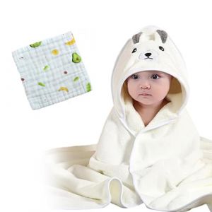 Serviette de Bain pour Bébé à Capuche - Cape Extra-Douce, Respirante avec Serviette pour le Visage - Sortie de Bain Enfant Blanc (UAB WSVLKE LT, neuf)