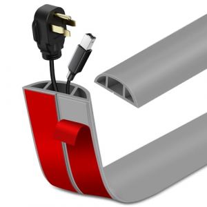 Passage de Cable au Sol adh&eacute;sive PVC Flexible goulotte Passe Cable pour Bureau Maison entrep&ocirc;t Concert (1m&times;2cm, Gris) (Yongyam-EU, neuf)