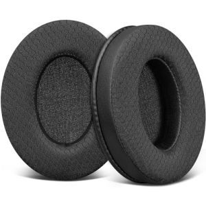 SOULWIT Mousse Coussin Coussinets pour Sennheiser HD202/HD202II/HD203/HD212/HD212-Pro/HD437/HD447/HD457/HD477/HD497/EH150/EH250/EH350/HD62-TV/HD65-TV, Coussinets Tissu &agrave; Texture de Football Durable (SoloWIT Store, neuf)