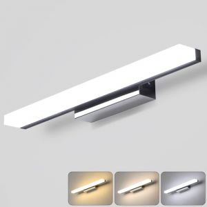 Lightess 40CM Applique Salle De Bain Avec Interrupteur LED 6W Lampes Pour Miroir De Salle De Bain Étanche Ip44 En Acier Inoxydable Décoration WC Toilette Maquillage 6000K Froid Blanc (GAOZHIDE, neuf)