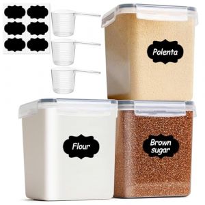 ComSaf boite hermetique alimentaire 2,5 L lot de 3, boites avec couvercle herm&eacute;tique pour cuisine et placard, boite alimentaire plastique pour farine, riz, muesli et c&eacute;r&eacute;ales boite cereales (Mucihome-europe, neuf)