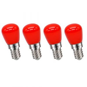 Ruiandsion Ampoule LED E14 220V ampoules de réfrigérateur remplacement pour l'appareil réfrigérateur Cooker Hood, Rouge (Pack de 4) (Ruiandsion, neuf)