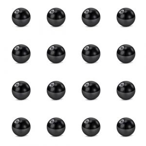 WillTen Lot de 16 boules de piercing en argent, 14 g, 16 g, 3 mm, 5 mm, pour septum, nombril, piercing industriel, téton, langue, sourcil, Acier inoxydable (DongQiu Jewelry, neuf)
