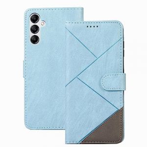 binandteam Coque pour Samsung Galaxy A14 4G / 5G, Housse en Cuir PU Pochette Portefeuille Magnétique Etui de Protection, Flip Case pour Samsung Galaxy A14 4G / 5G - Bleu Clair (Yiranfuns, neuf)