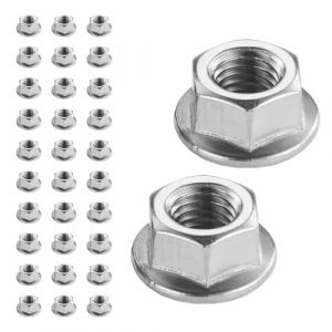 Flewdart 30pcs Ecrou A Embase Crant&eacute;e M8 304 Acier Inoxydable, Ecrou Hexagonal Pour Vis &oslash;5mm Din 6923 / Iso 4161, M5/M6/M8/M10/M12/M14 (M8 30pcs) (ZIHANGEU, neuf)