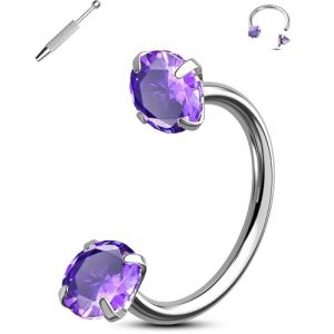 Jewseen Fer &Agrave; Cheval Nez Anneau Titane Tragus Boucle D'oreille Cercles Double GeMMe L&egrave;vre Piercing Bijoux 20G Fer &Agrave; Cheval Septum Anneau Interne Filet&eacute; Boucle D'oreille De Cartilage 7MM (Jewseen Jewelry, neuf)