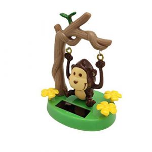 URFEDA Figurine Solaire Voiture Qui Bouge, Jouet de Singes Dansant Solaire, Fleur Solaire Dansante Jouets &agrave; T&ecirc;te Branlante, D&eacute;coration de Tableau de Bord de Voiture pour Voiture, Bureau, Maison (iShang Direct, neuf)