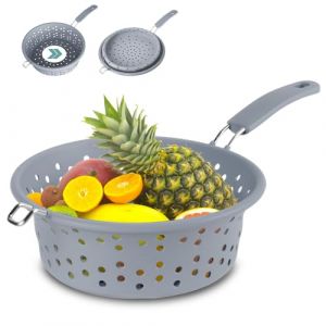 Dwitkul Passoire &agrave; P&acirc;tes Pliable-passoire de cuisine pliable, Passoire de Cuisine Pliable Tamis L&eacute;gumes et Insert Vapeur - Compact, Sans BPA, Lavable Lave-Vaisselle. (ELEENA WU, neuf)