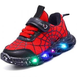 Vorkhuaeri Chaussures Lumineuses pour Garçons et Filles, Baskets de Marche LED Enfants, Baskets Clignotantes Mode, Chaussures Course Athlétiques (32,A-Red) (CHEMANEU, neuf)