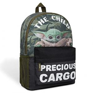 Disney The Mandalorian Sac a Dos Enfant, Baby Yoda Cartables Scolaires pour Sports de Voyage Scolaire, Cadeau Enfant (Vert Camouflage) (Get Trend., neuf)