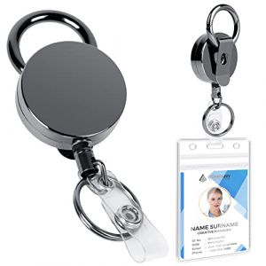 Vicloon Porte Badge Enrouleur, Porte-cl&eacute;s Retractable, Cordon R&eacute;tractable Badge Enrouleur R&eacute;tractable Pour Des Cartes D'identit&eacute; Cl&eacute;s Clip de Ceinture (BEST-SELLER5, neuf)
