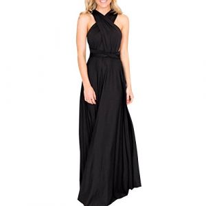 IBTOM CASTLE Robe Longue de Cérémonie robe de Mariage Fête Aniversaire pour Femme 004 Noir XL (IBTOMCASTLE, neuf)