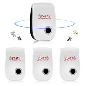 Ultrason Souris et Rats,Appareil Ultrason Souris,Répulsif à Ultrasons pour Souris Répulsif Intérieur Dispositif Anti Souris Insectes, Moustiques, Cafards, Rats, Araignées 4 Pack (OutdoorGarden, neuf)