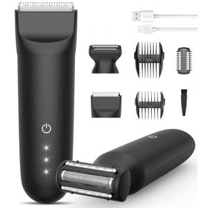 Tondeuse Corps Homme, Rasoir Intime Homme: Rasoir 2-in-1 Electrique Avec de Lame en Céramique Indolore, Tondeuse Partie Intime Electriques pour Corps, Bras, Jambes, Étanche IPX7 Rechargeable (jinkangmaoyi, neuf)