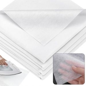KOVSGQ Entoilage Thermocollant Couture Tissu Thermocollant ThermocollanteTissus Fer à Repasser 200x100cm Tissus non Tissés Blanc 35g/m² pour Plis de Repassage Couture vêtements Renforcés (Travenix-US, neuf)