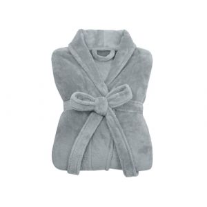npluseins Peignoir de bain pour femme et homme - En polaire douillette avec col châle - Peignoir de sauna pour femme - 1690.2379 - Gris - Taille XL (Varento, neuf)
