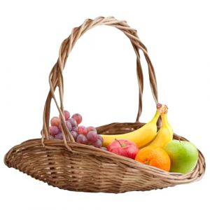 Panier &agrave; Fleurs | Corbeille en Osier Tress&eacute; avec Anse - Porte-Arrangements Floraux, Contenants Alimentaires, Organisateur de Stockage, D&eacute;cor de Mariage pour Fruits, L&eacute;gumes, (ChgXutec, neuf)