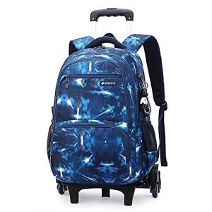 Amythe Sac à Dos à Roulettes Garçon, Cartable à Roulettes Voyage Etanche Amovible, Loisir Sac D'école College Grand Cartables Scolaires avec Chariot pour Adolescent Enfants (Amythe, neuf)