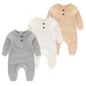 MAMIMAKA Grenouill&egrave;re pour nouveau-n&eacute; en coton sans pieds, pyjama b&eacute;b&eacute;, combinaison pour dormir et jouer, pour 0-24 mois, lot de 3, 18-24 mois (kangzheng2020, neuf)