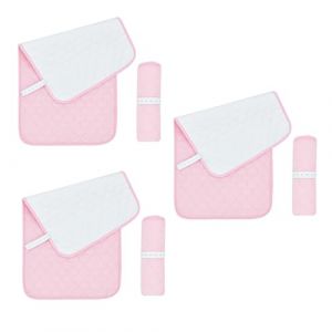 Lot de 3 Matelas à Langer Imperméables Réutilisable Pour Table à Langer Pour Bébé en Fibre de Bambou Enroulable Portable 14 "X 27" (Rose) (yujunds, neuf)