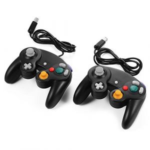 XCSOURCE 2pcs Manette Filaire Contrôleur de Jeu pour Nintendo Wii Gamecube NGC GC Noir AC442 (les3fritz, neuf)