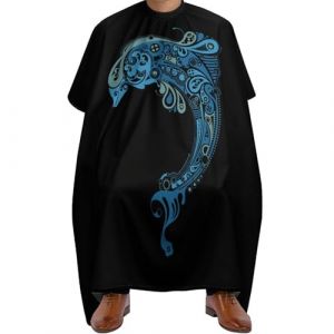 Professionnelle Cape de Coupe de Cheveux, Tatouage Dauphin Totem, Capes de Salon de Coiffure Portable Cape de Cheveux pour Couper Hommes Femmes (dfshsxcvh, neuf)