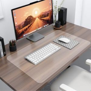 Vicwe Sous-Main, 60 x 40 cm Sous Main Bureau Transparent, PVC Transparent Imperm&eacute;able Antid&eacute;rapant Clair Protection de Protege Bureau,Tapis de Protection Pour le Bureau et la Maison (yaendianshang, neuf)