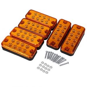 Feux de gabarit, 6pcs 8 DEL dégagement latéral Feu de gabarit Voyant de camion Camion remorque(Jaune) trailer lights led feu remorque lateraux+feux latéraux pour remorque agricole feux latéraux pour (Reminnbor, neuf)