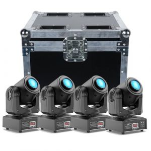 4PCS 60W Lyre LED avec Flight case Lumière de scène 8 Gobos 8 Couleurs DJ Luminaires à tête rotative Beam Moving Head pour Fête, DJ, Bar, Club Noël (KIEHUS MJHDU, neuf)