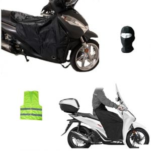 Compatible avec Piaggio MP3 YOURBAN 300 i.e. LT Couvre-Jambe en Polaire IMPERM&Eacute;ABLE Couverture Thermique pour Scooter ET MAXISCOOTER Tablier DE Poitrine avec Fourrure SYNTH&Eacute;TIQUE (CLICK&GO, neuf)
