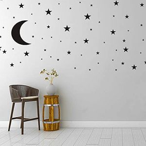 Autocollant mural en vinyle amovible en forme de lune et d'&eacute;toiles pour enfants, d&eacute;coration murale pour chambre de gar&ccedil;on, fille, chambre de b&eacute;b&eacute;, d&eacute;coration murale pour chambre d'enfant, maison, (CHULAI, neuf)